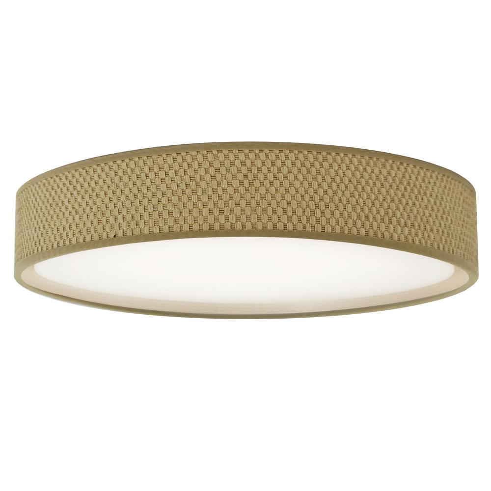 LED Flush Mount, Satin Chrome Finish, Natural Shade