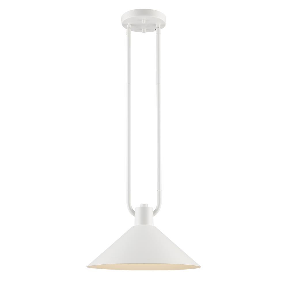 1LT PENDANT-12' DOUBLE ROD-WH