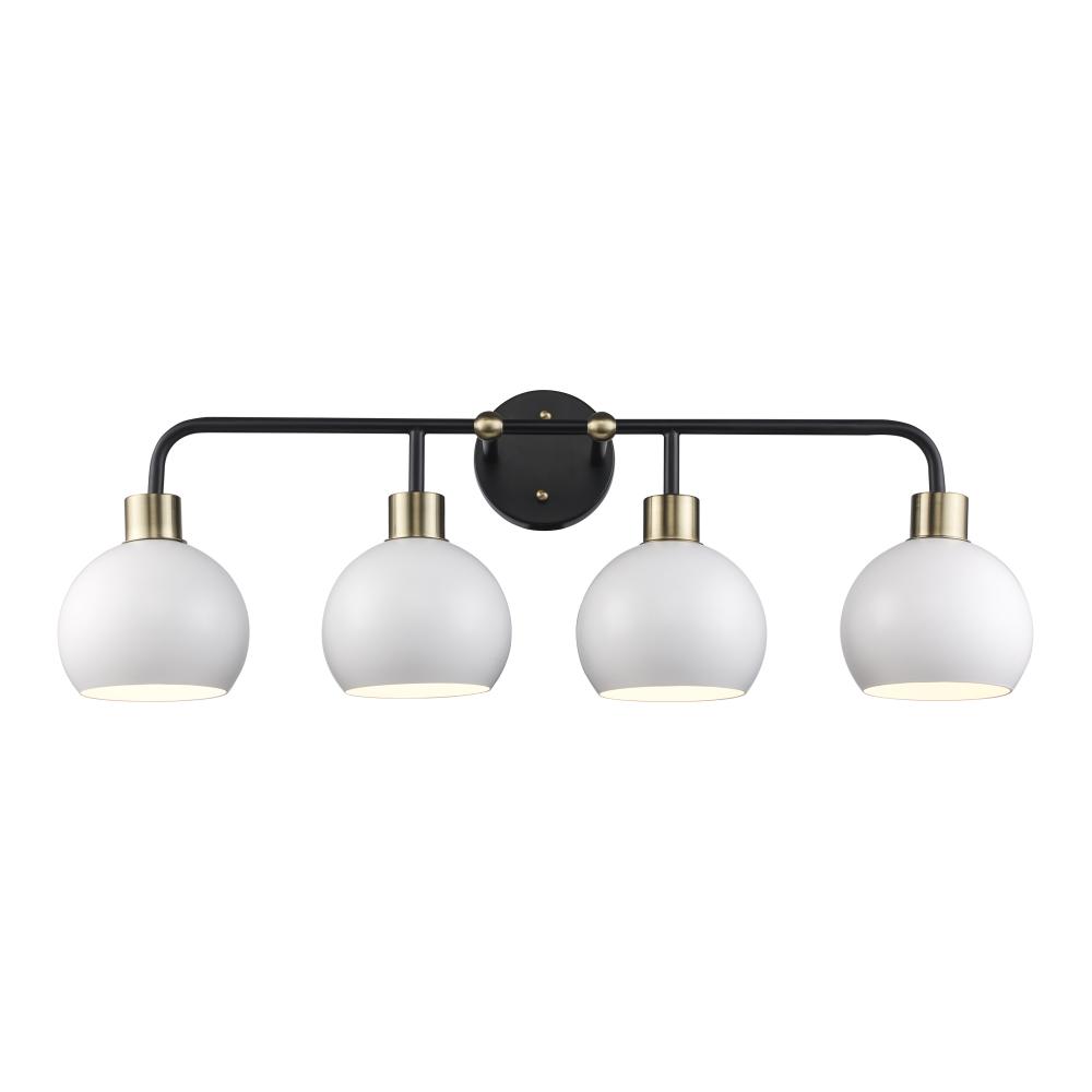 4LT VANITY-WH METAL SHADES-BK-