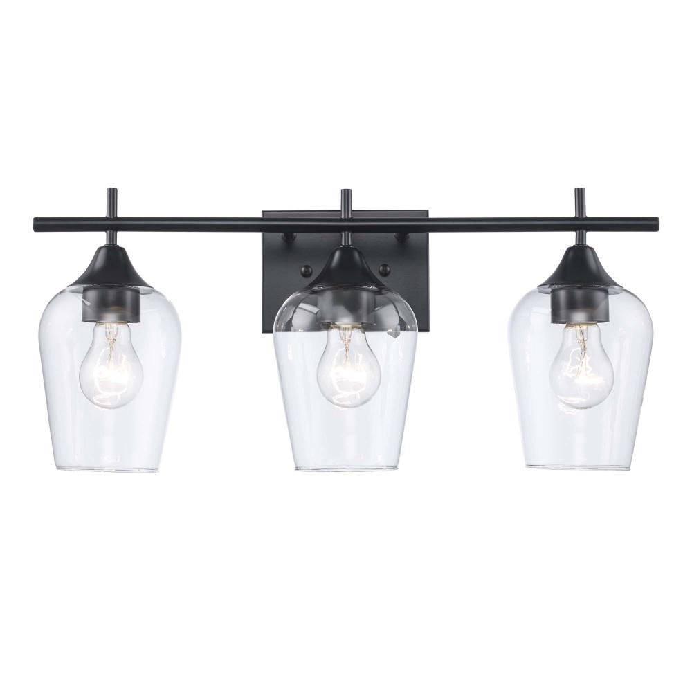 3LT VANITY-CLEAR TULIP-BK