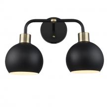 Trans Globe 22532 BKAG-BK - 2LT VANITY-BK METAL SHADES-BK-