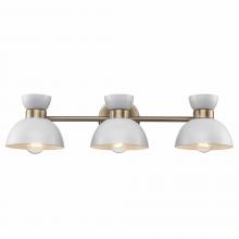 Trans Globe 71853 WH-AG - 3LT VANITY-DOUBLE METAL SHADE-