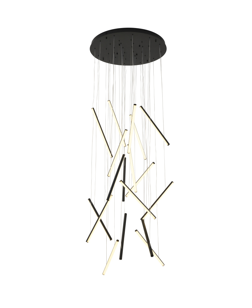 Satin Black LED Chandelier