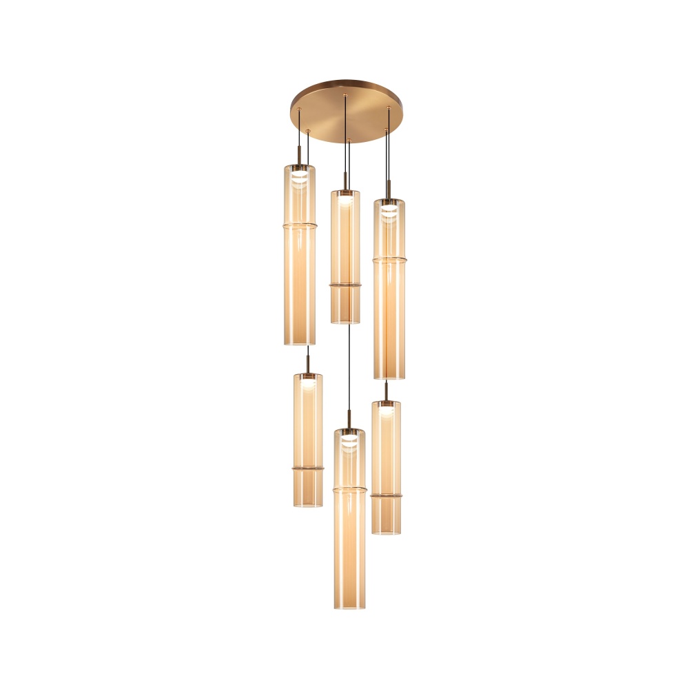 Bambu Aged Gold Brass Pendant