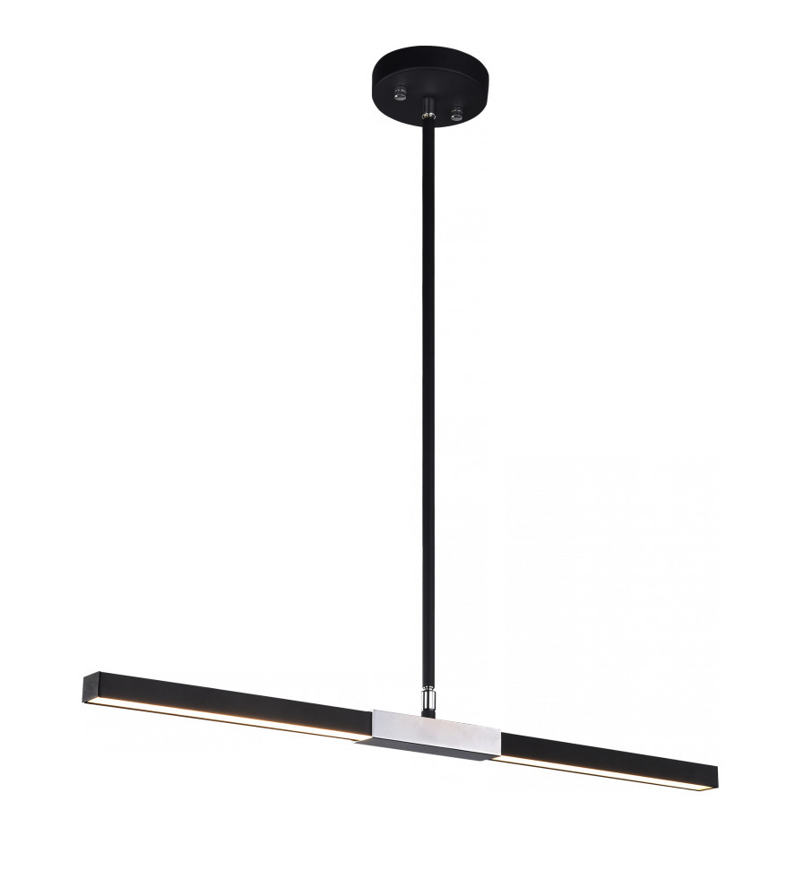 Lineare Matte Black and Chrome Pendant
