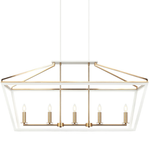 Mavonshire White + Aged Gold Brass Chandelier