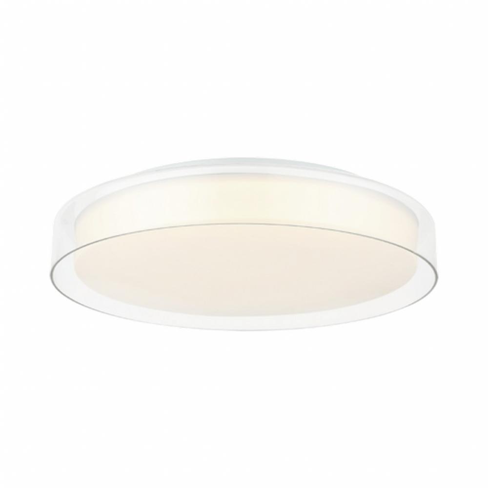 Callum White + Clear Flush Mounts