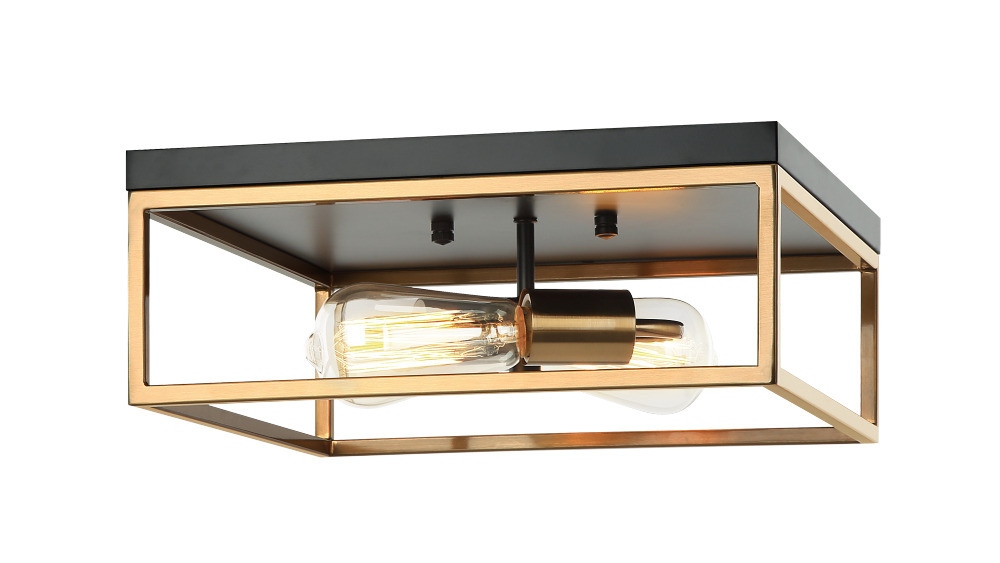 Clarke Black, Aged Gold Brass Ceiling Mount