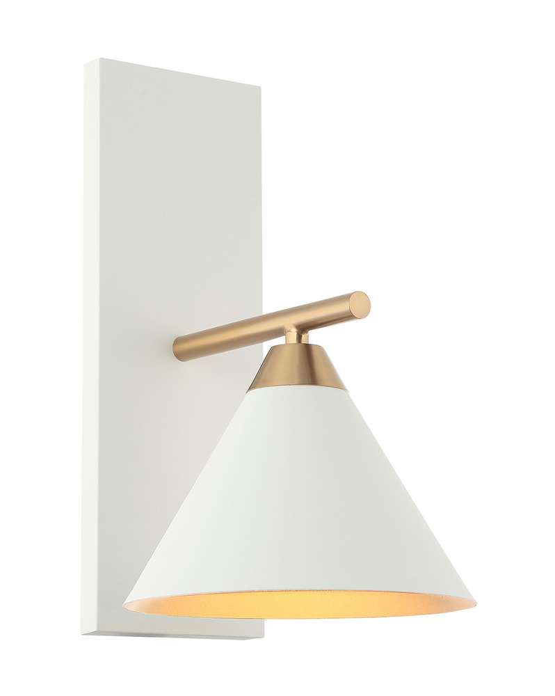 Bliss Aged Gold Brass + White Wall Sconce
