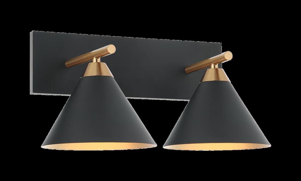 Bliss Aged Gold Brass + Matte Black Wall Sconce