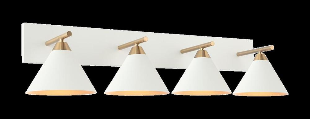Bliss Aged Gold Brass + White Wall Sconce