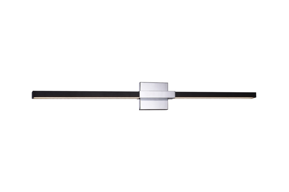 Lineare Matte Black and Chrome Wall Sconce