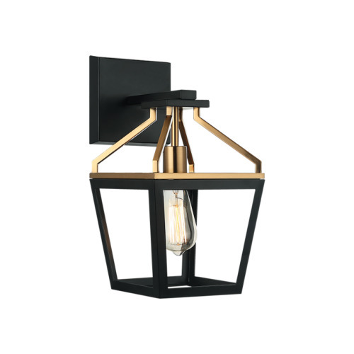 Mavonshire Black + Aged Gold Brass Wall Sconce
