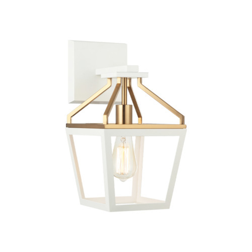 Mavonshire White + Aged Gold Brass Wall Sconce