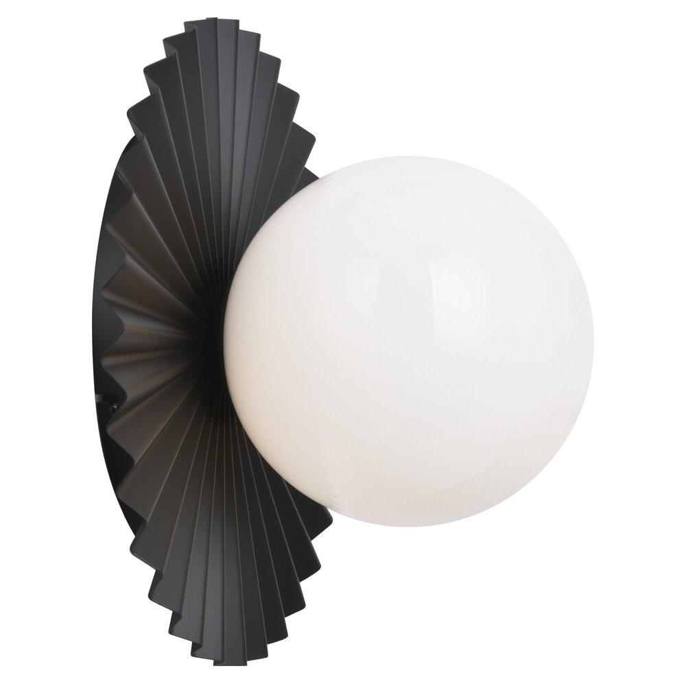 Modern Ruff Black Wall Sconce / Ceiling Mount