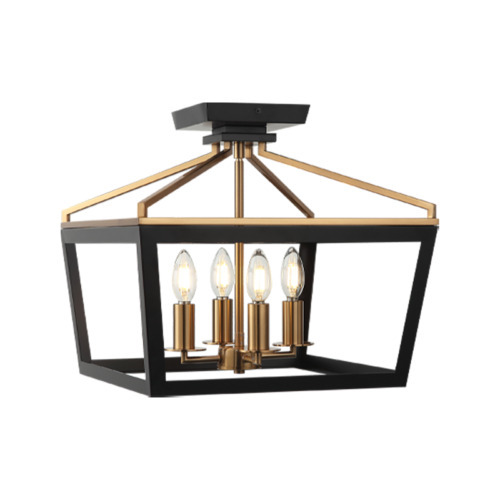 Mavonshire Black + Aged Gold Brass Ceiling Mount