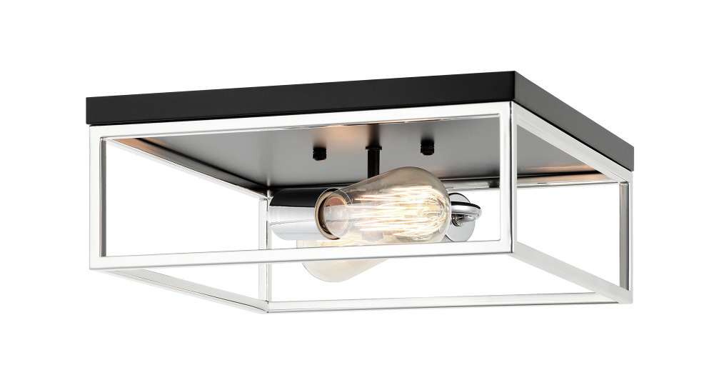 Clarke Black + Chrome Flush Mounts
