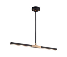 Matteo Lighting C64728MBAG - Lineare Matte Black and Aged Gold Brass Pendant