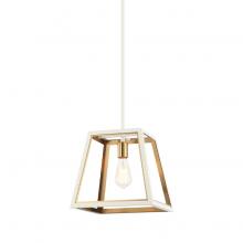 Matteo Lighting C72101WHAG - Rosalie White + Aged Gold Brass Pendant