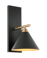 Matteo Lighting S10601MB - Bliss Aged Gold Brass + Matte Black Wall Sconce