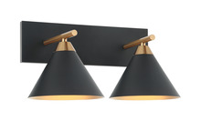 Matteo Lighting S10602MB - Bliss Aged Gold Brass + Matte Black Wall Sconce