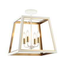 Matteo Lighting X72104WHAG - Rosalie White + Aged Gold Brass Ceiling Mount