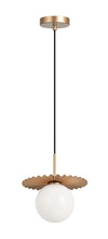Matteo Lighting C83101MGOP - Modern Ruff Matte Gold Pendant
