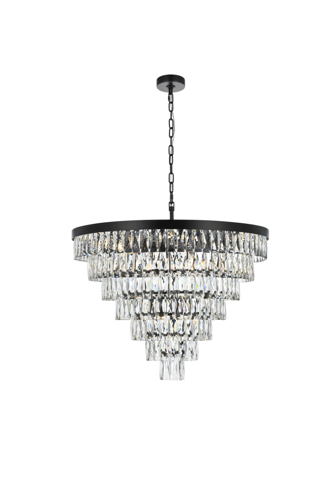 Josephine 32 inch Round Chandelier in Black