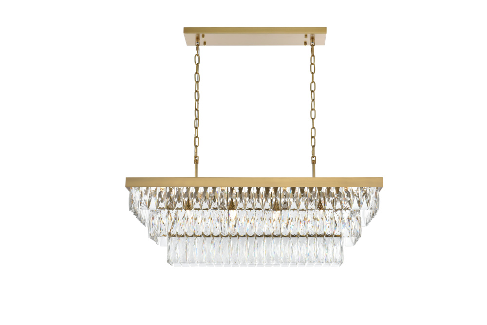 Josephine 36 inch Rectangular Chandelier in Satin Gold