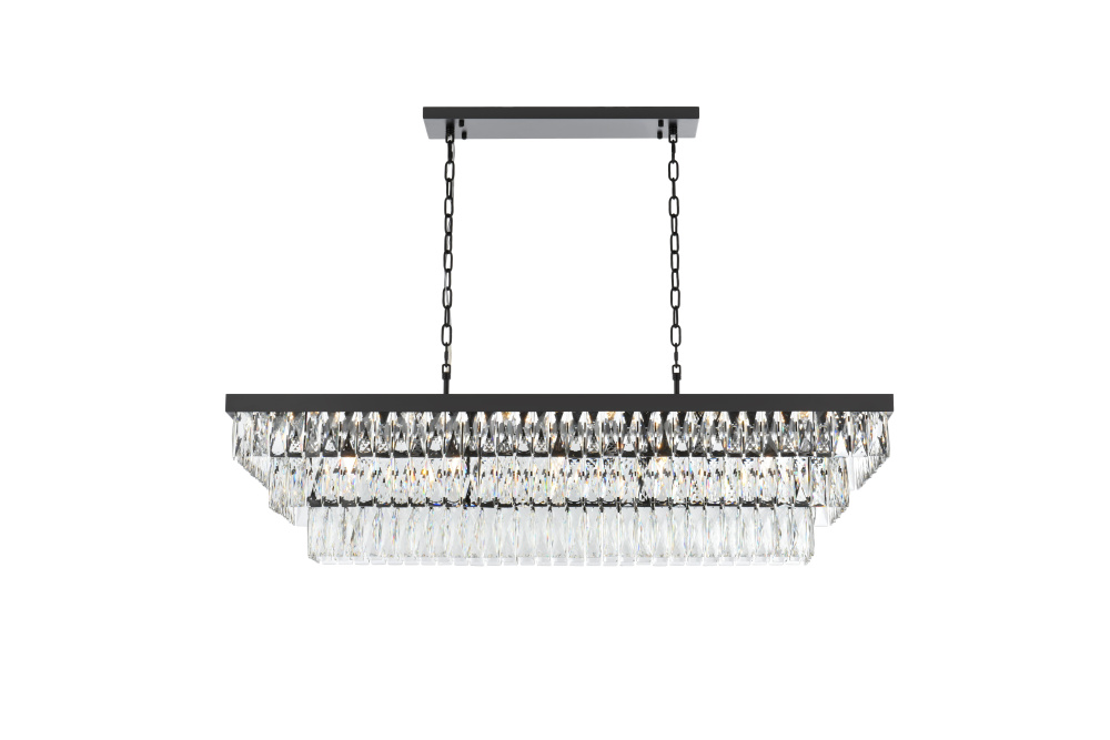 Josephine 48 inch Rectangular Chandelier in Black