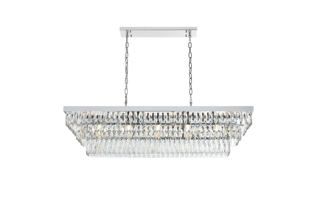 Josephine 48 inch Rectangular Chandelier in Chrome