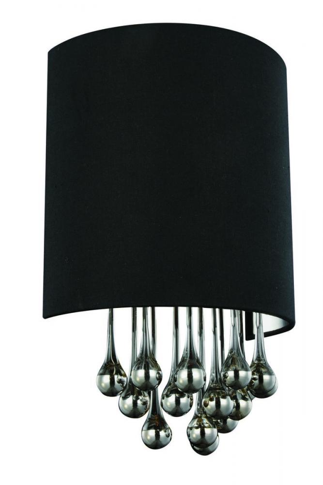Metro 1 light Chrome Wall Sconce Silver Shade Royal Cut Crystal