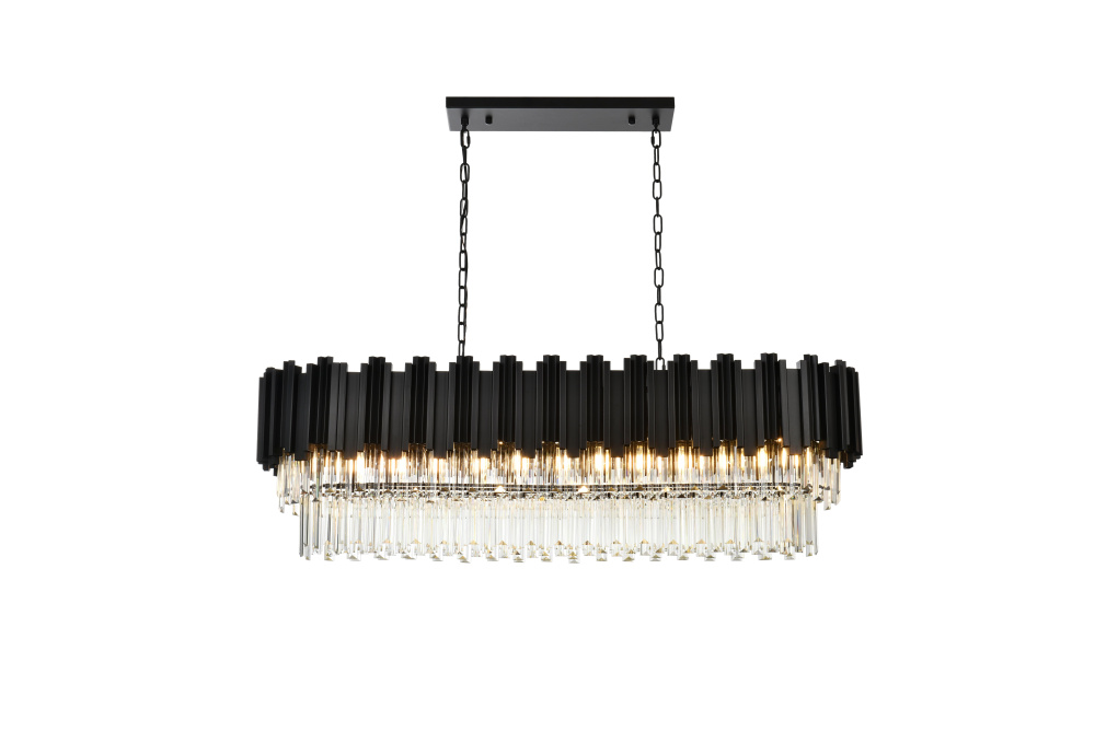 Willow 47 inch Rectangular Chandelier in Black