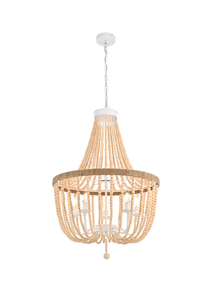 Jolie 24 inch Beaded Pendant in Beige