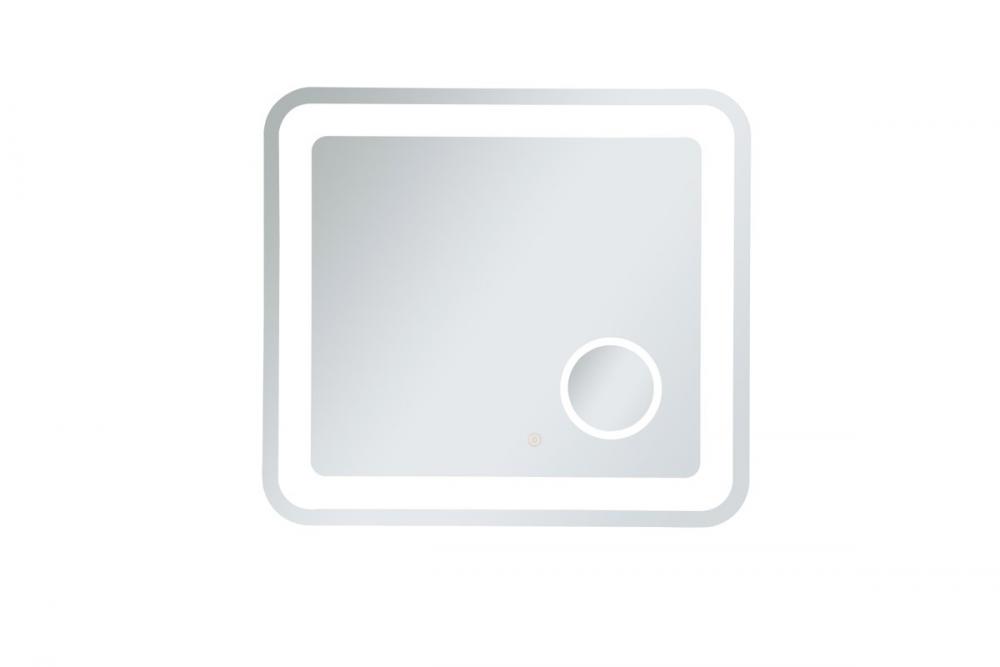 Lux 27in x 30in Hardwired LED mirror with magnifier & color changing temperature 3000K/4200K/6000K