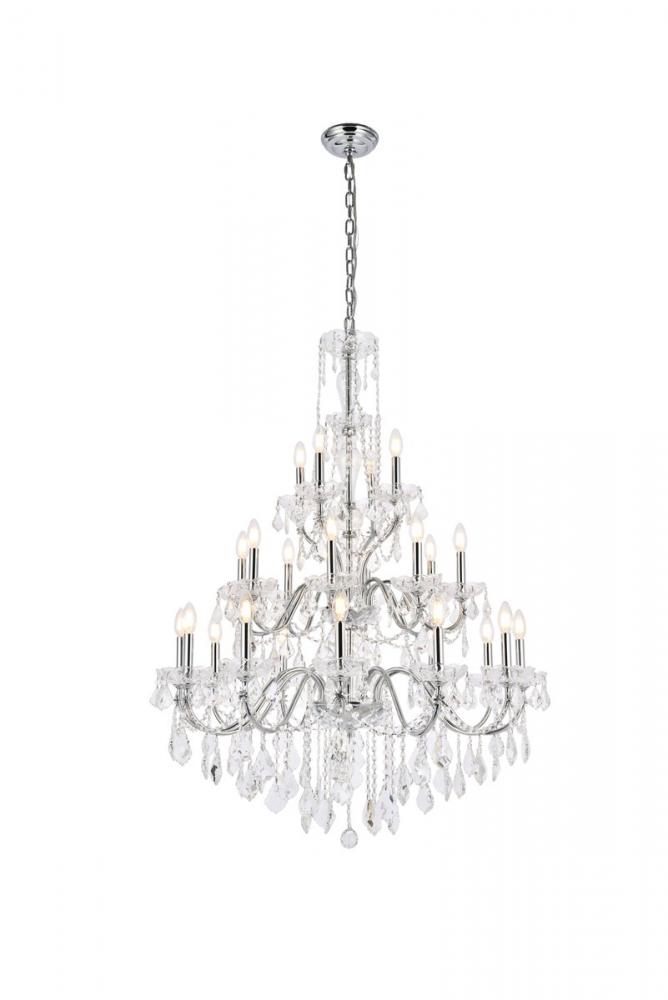 St. Francis 24 Light Chrome Chandelier Clear Royal Cut Crystal