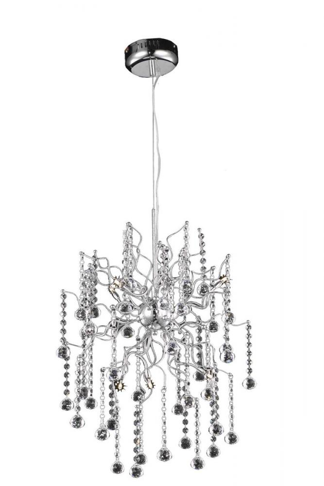 Astro 6 light Chrome Pendant Clear Royal Cut Crystal