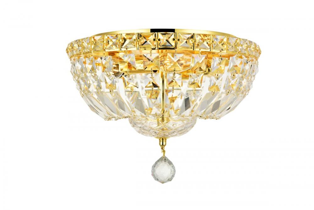 Tranquil 4 Light Gold Flush Mount Clear Royal Cut Crystal