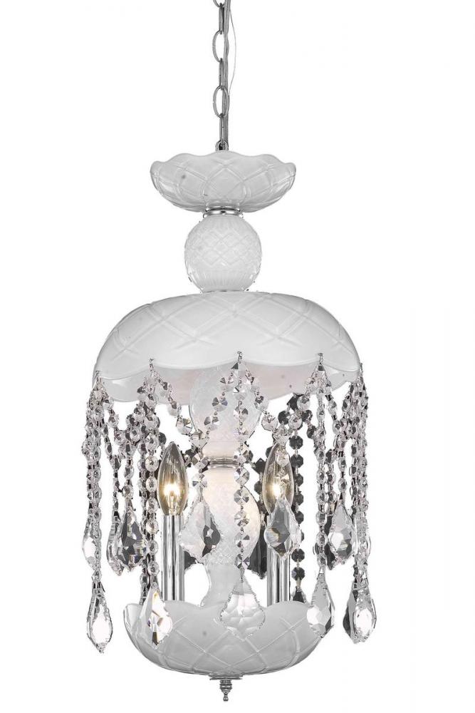 Rococo 3 light Black Pendant Jet (Black) Royal Cut Crystal