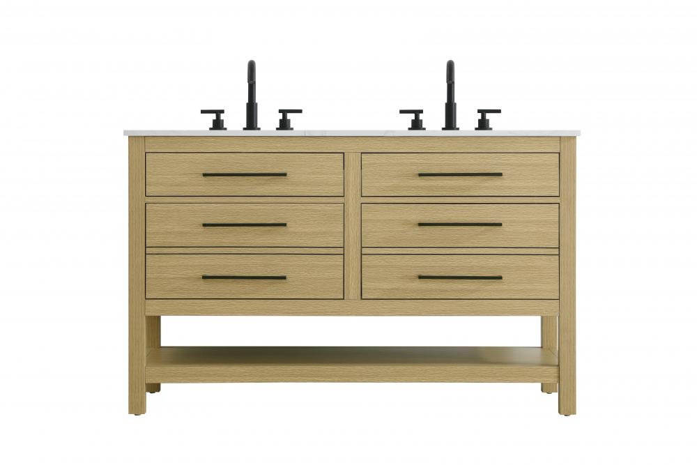 Vanity Cabinet 4DW 60"W x 22"D x 34"H Honey Brown