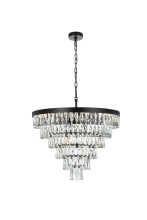 Elegant 1060D27BK - Josephine 27 inch Round Chandelier in Black