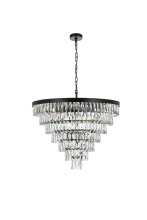 Elegant 1060D32BK - Josephine 32 inch Round Chandelier in Black