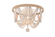 Elegant LD306F16WH - Jolie 16 inch Beaded Flush mount in Antique White