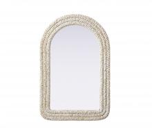 Elegant MR4G2436LN - Arch Cornhusk Mirror 24x36 in Linen White
