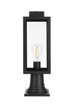 Elegant OD330P19BK - Hilton 7 inch Outdoor Pendant in Black