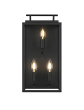 Elegant OD418W17BK - Valentin 8 inch Outdoor Wall Sconce in Black