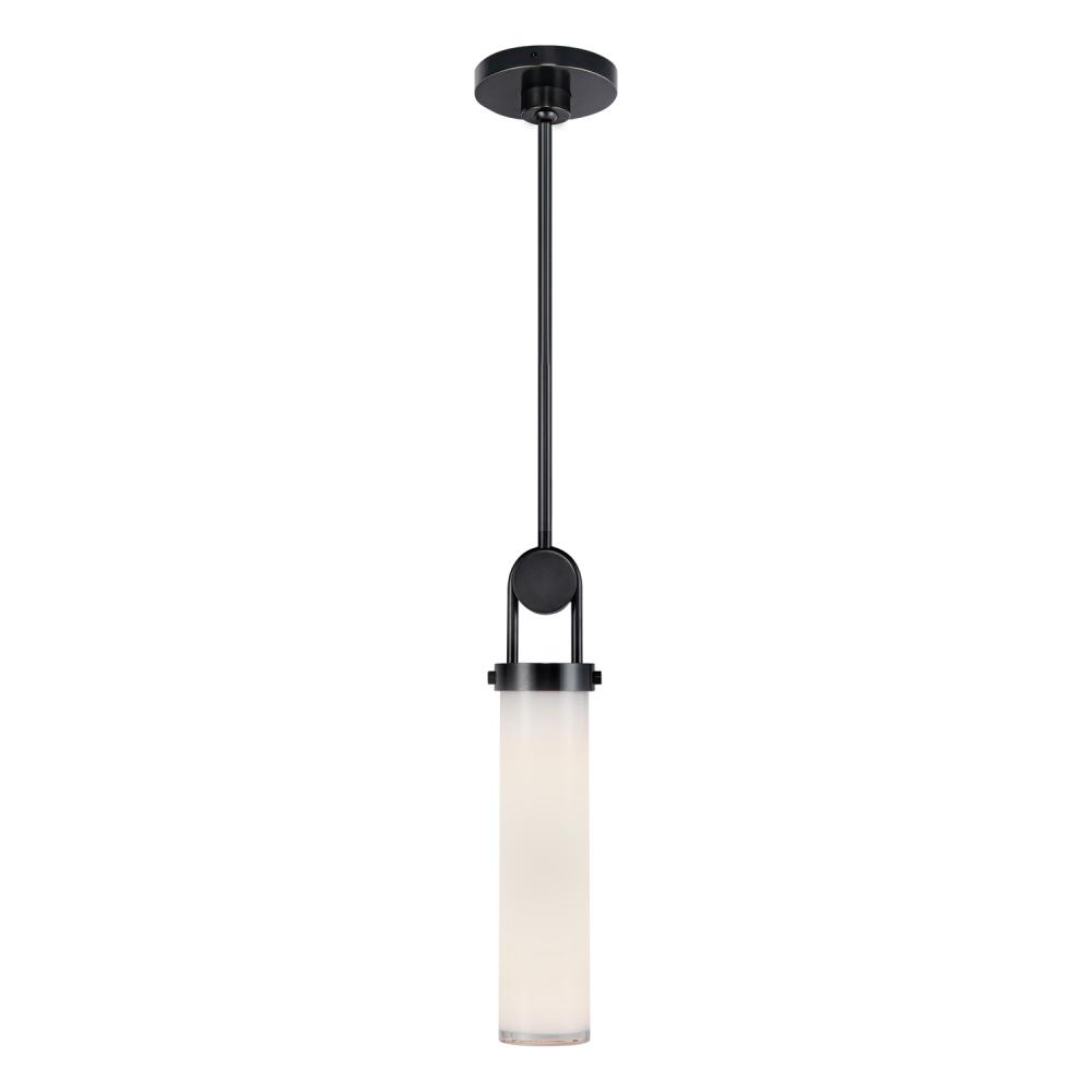Wynwood 15-in Urban Bronze/Glossy Opal 1 Light Pendant