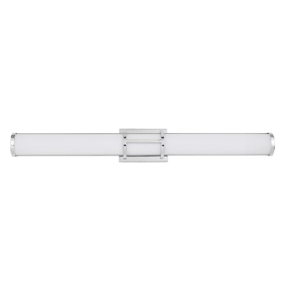 1 LT Integrated LED Bath/Vanity Light w/ Chrome Finish & White Acrylic Shade