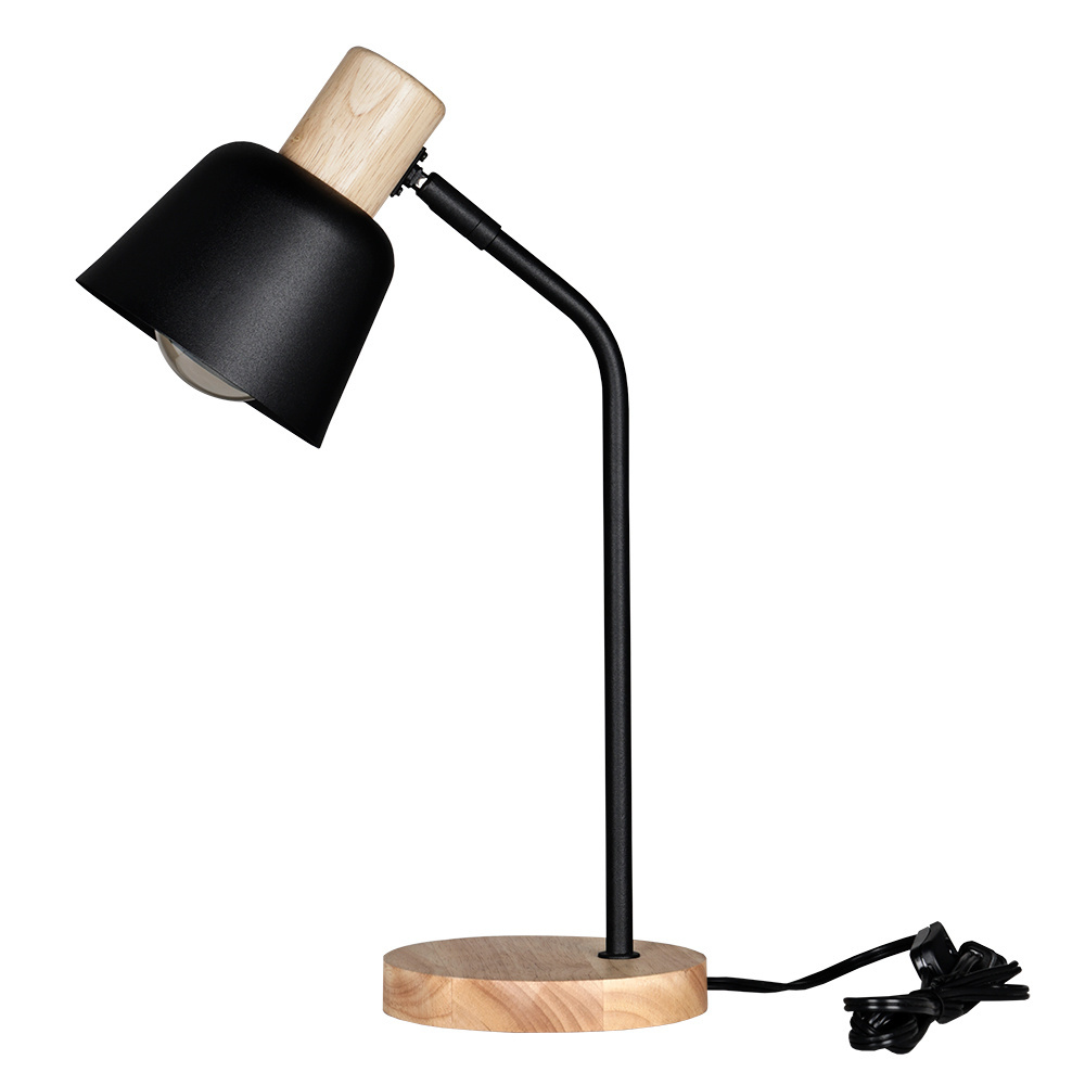1 LT Table Lamp w/ Black Finish & Wood Accents