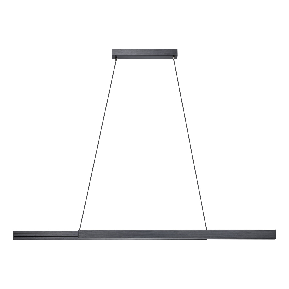 2 LT LED Linear Pendant w/ Brushed Black AluminumFinish & Black Shade & Acrylic Diffuser